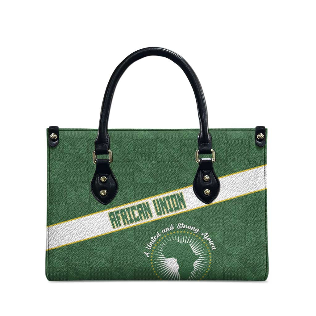 African Union Day Leather Bag Emblem With Kente Pattern