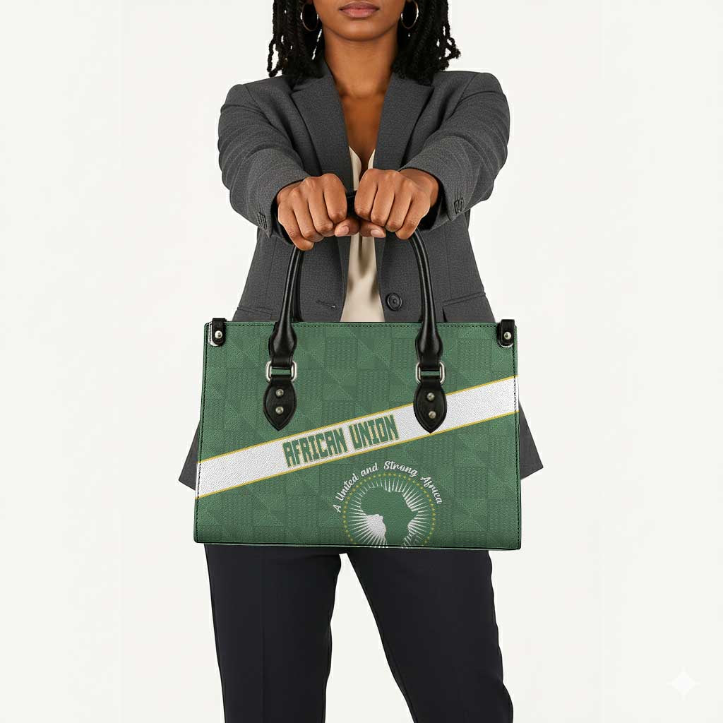 African Union Day Leather Bag Emblem With Kente Pattern