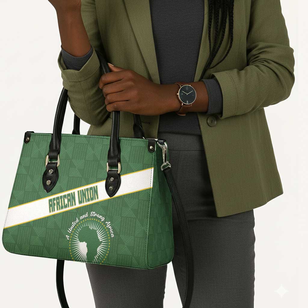 African Union Day Leather Bag Emblem With Kente Pattern