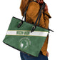 African Union Day Leather Tote Bag Emblem With Kente Pattern - African Pride