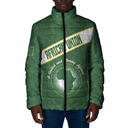 Personalized African Union Day Padded Jacket Emblem With Kente Pattern