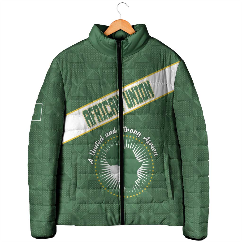 Personalized African Union Day Padded Jacket Emblem With Kente Pattern