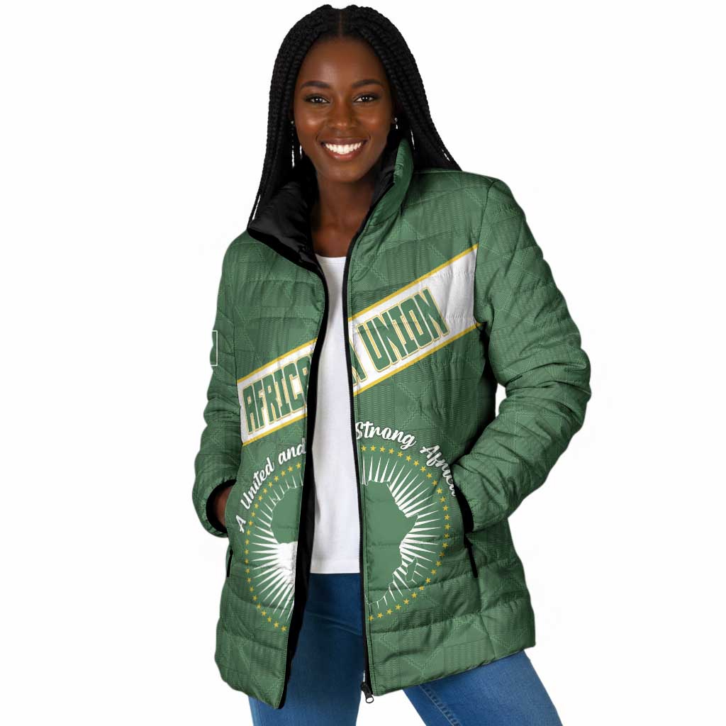 Personalized African Union Day Padded Jacket Emblem With Kente Pattern