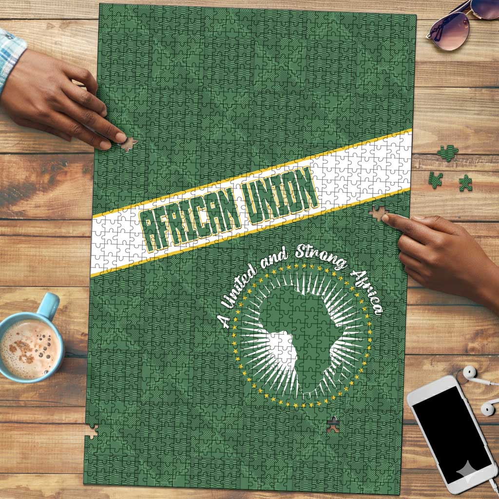 African Union Day Puzzle Emblem With Kente Pattern