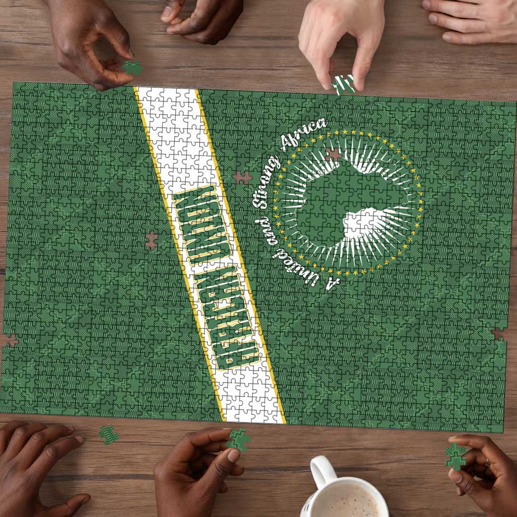 African Union Day Puzzle Emblem With Kente Pattern