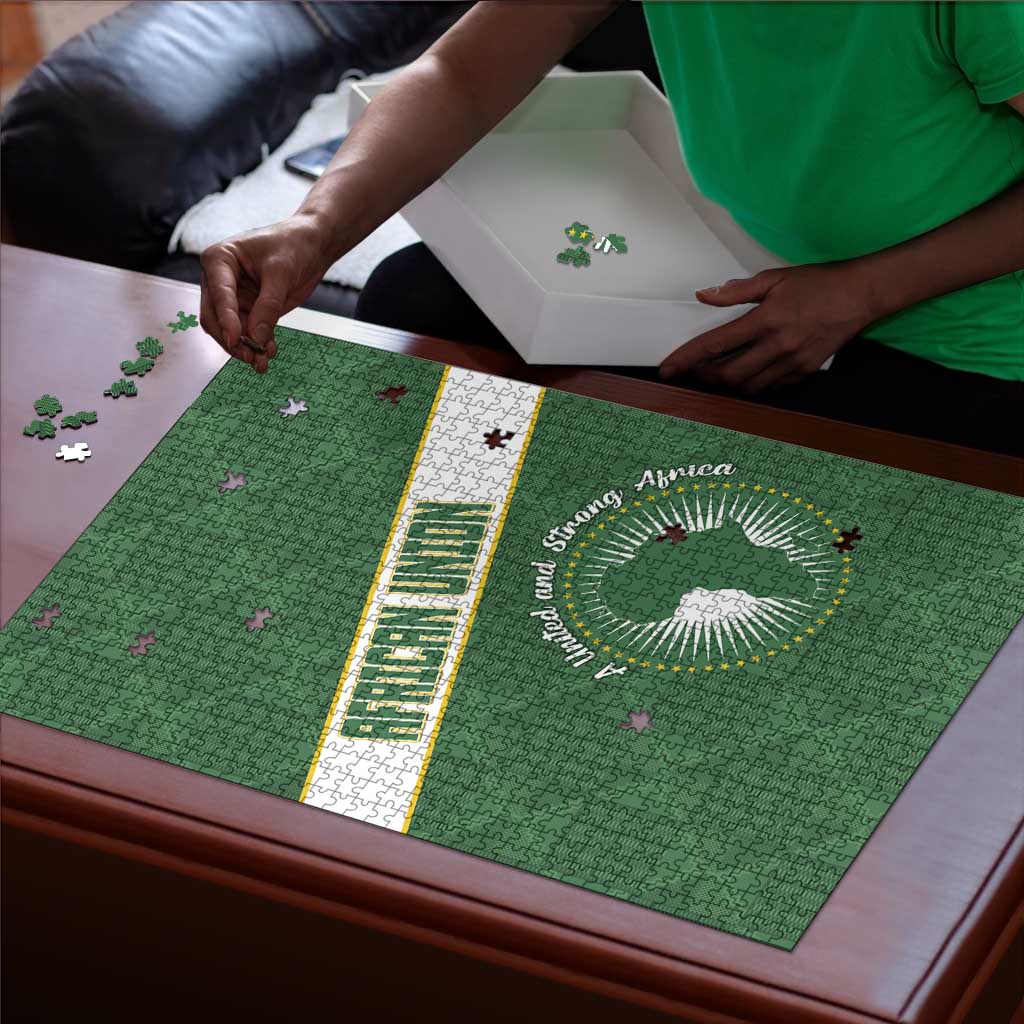 African Union Day Puzzle Emblem With Kente Pattern