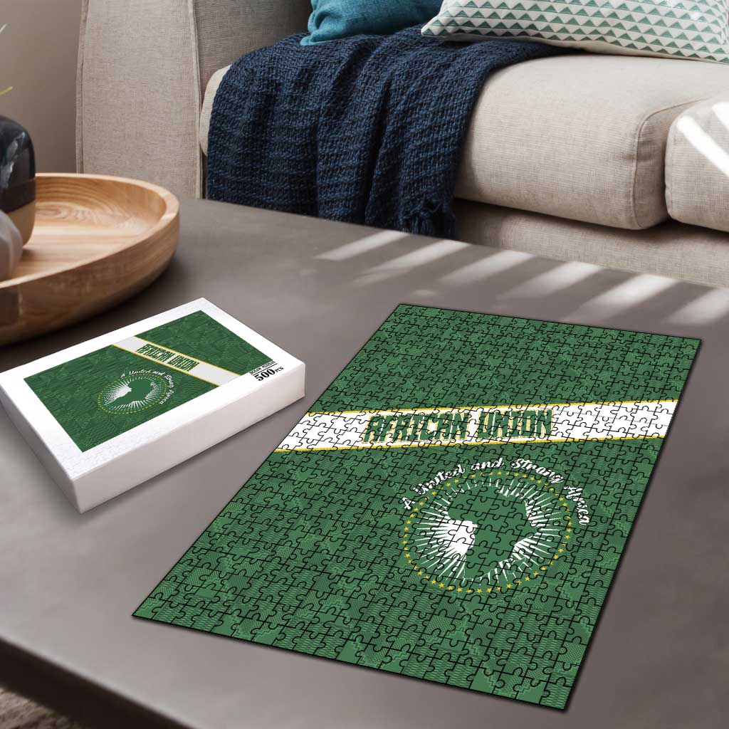 African Union Day Puzzle Emblem With Kente Pattern