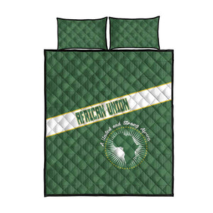 African Union Day Quilt Bed Set Emblem With Kente Pattern - African Pride