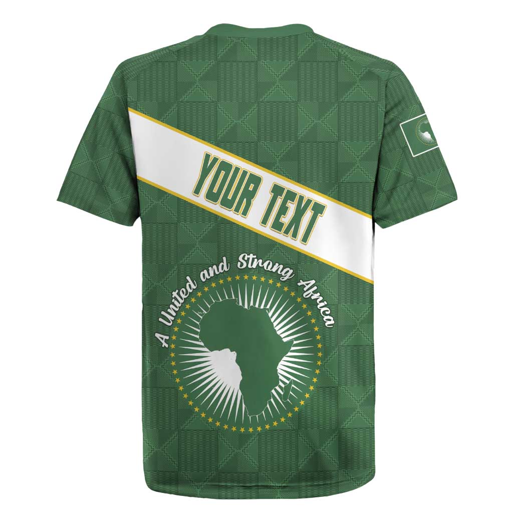 Personalized African Union Day Rugby Jersey Emblem With Kente Pattern - African Pride