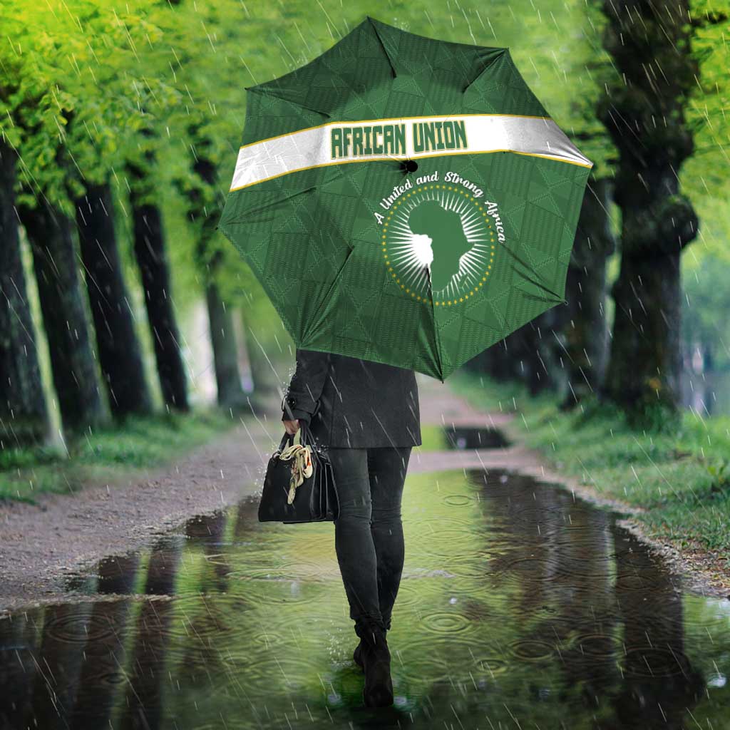 African Union Day Umbrella Emblem With Kente Pattern