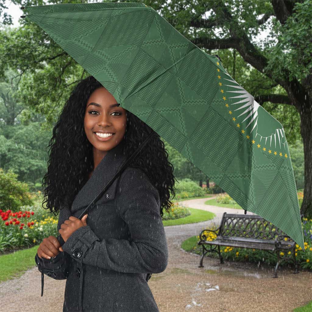 African Union Day Umbrella Emblem With Kente Pattern
