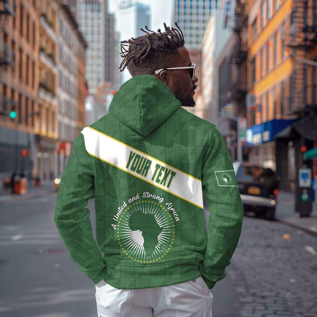 Personalized African Union Day Zip Hoodie Emblem With Kente Pattern - African Pride