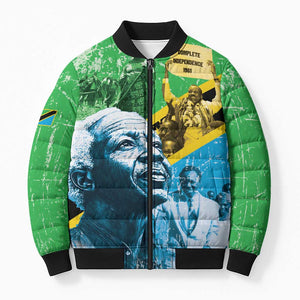 Happy Tanzania Nyerere Day Bomber Puffer Jacket One Nation - One People