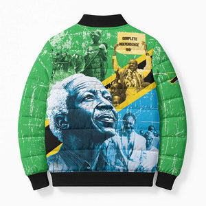 Happy Tanzania Nyerere Day Bomber Puffer Jacket One Nation - One People