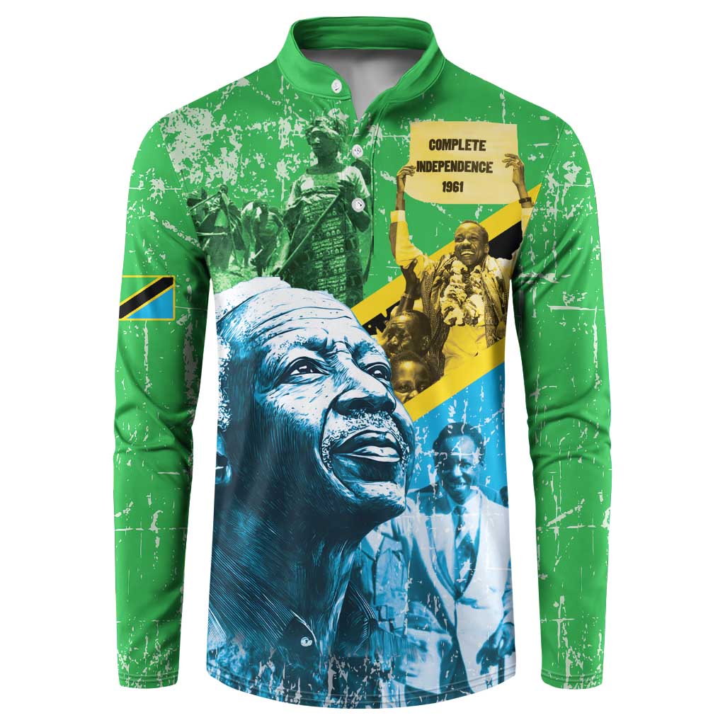 Happy Tanzania Nyerere Day Button Sweatshirt One Nation - One People