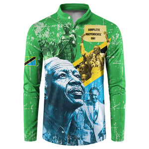 Happy Tanzania Nyerere Day Button Sweatshirt One Nation - One People