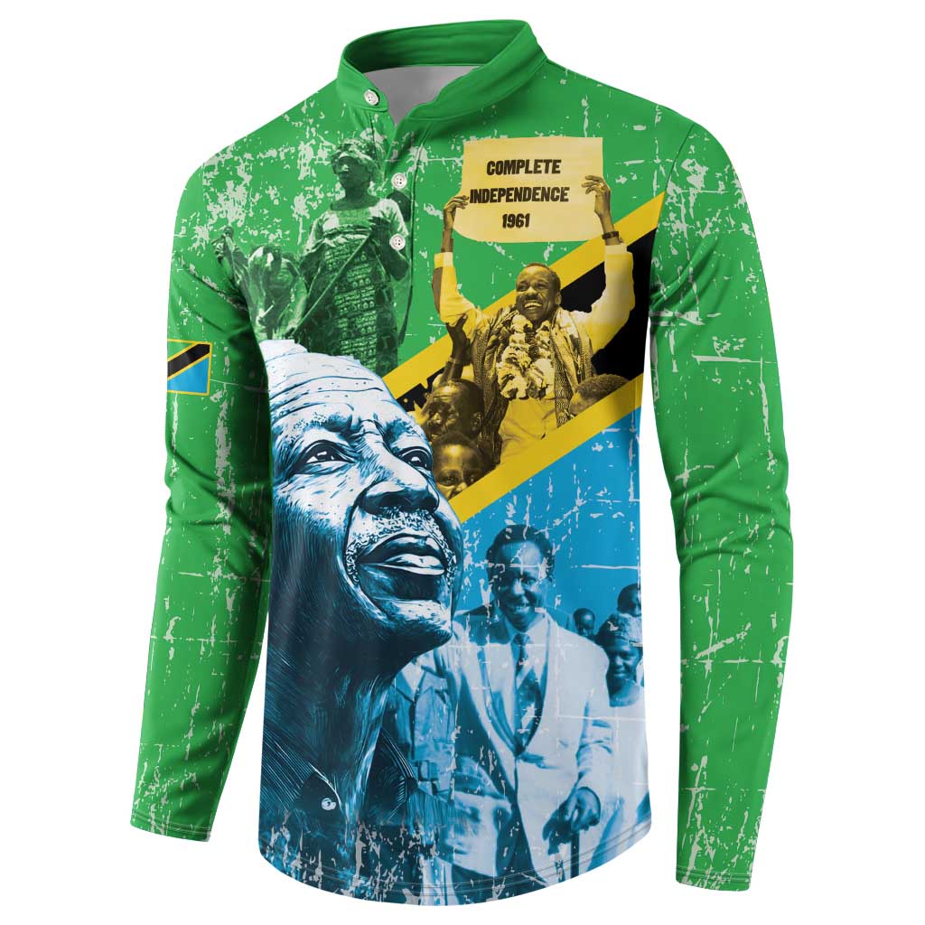 Happy Tanzania Nyerere Day Button Sweatshirt One Nation - One People