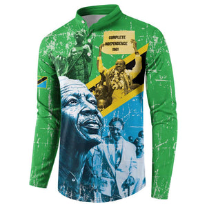 Happy Tanzania Nyerere Day Button Sweatshirt One Nation - One People