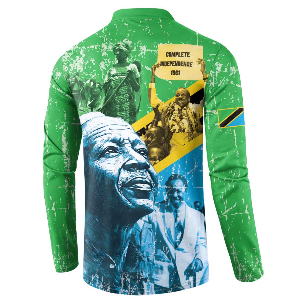 Happy Tanzania Nyerere Day Button Sweatshirt One Nation - One People