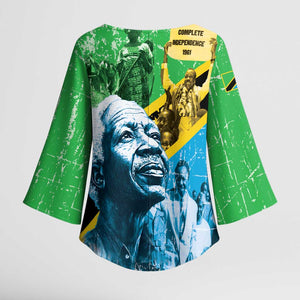 Happy Tanzania Nyerere Day Kimono Sleeve Blouse One Nation - One People