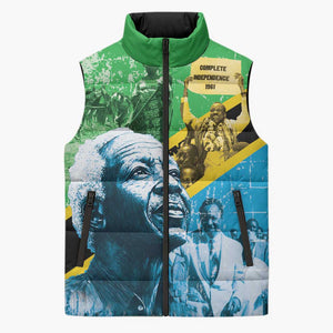 Happy Tanzania Nyerere Day Sleeveless Puffer Jacket One Nation - One People