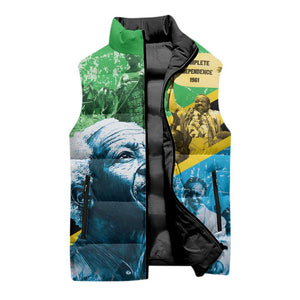 Happy Tanzania Nyerere Day Sleeveless Puffer Jacket One Nation - One People