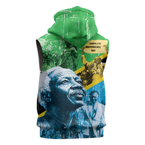 Tanzania Julius Nyerere Sleeveless Zip Hoodie One Nation - One People - African Pride