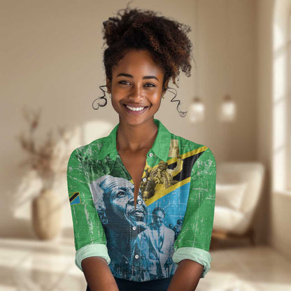 Tanzania Julius Nyerere Women Casual Shirt One Nation - One People - African Pride