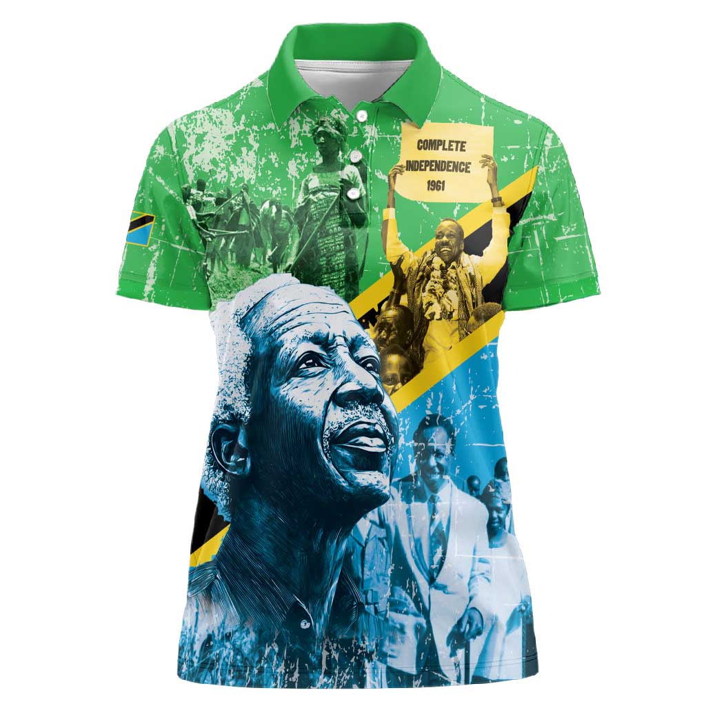 Tanzania Julius Nyerere Women Polo Shirt One Nation - One People - African Pride
