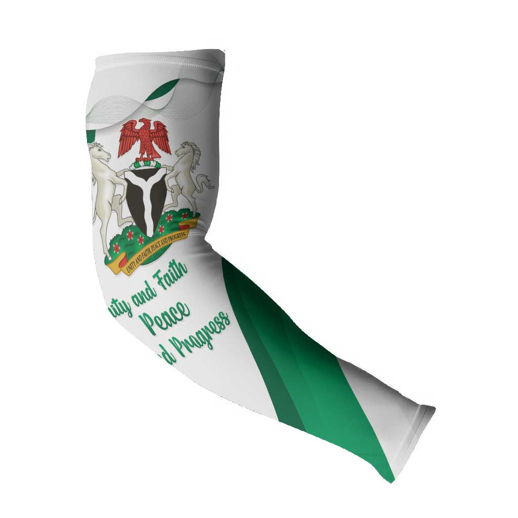 Personalized Nigeria Independence Day Arm Sleeves Unity and Faith Peace and Progress