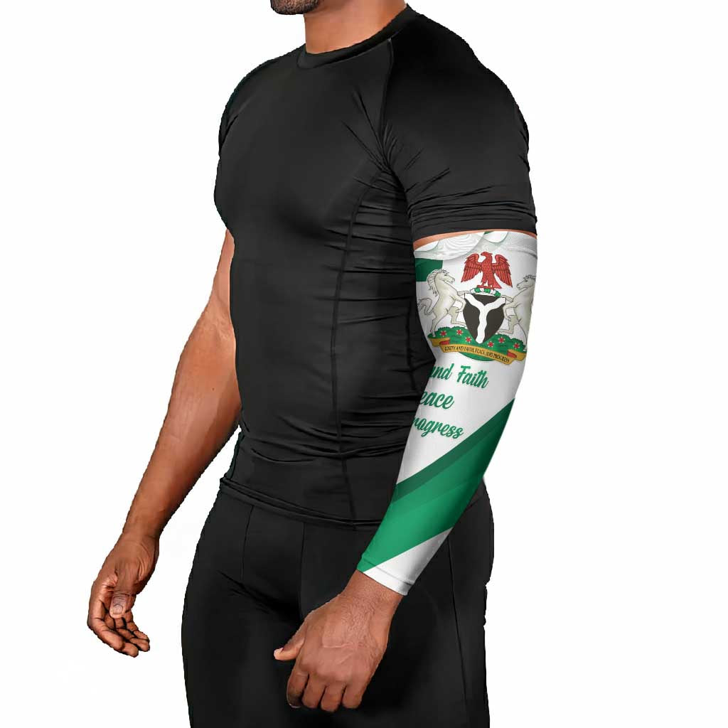 Personalized Nigeria Independence Day Arm Sleeves Unity and Faith Peace and Progress