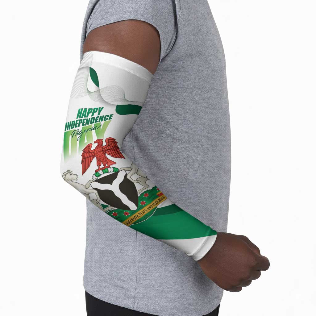 Personalized Nigeria Independence Day Arm Sleeves Unity and Faith Peace and Progress