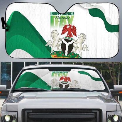 Nigeria Independence Day Auto Sun Shade Unity and Faith Peace and Progress
