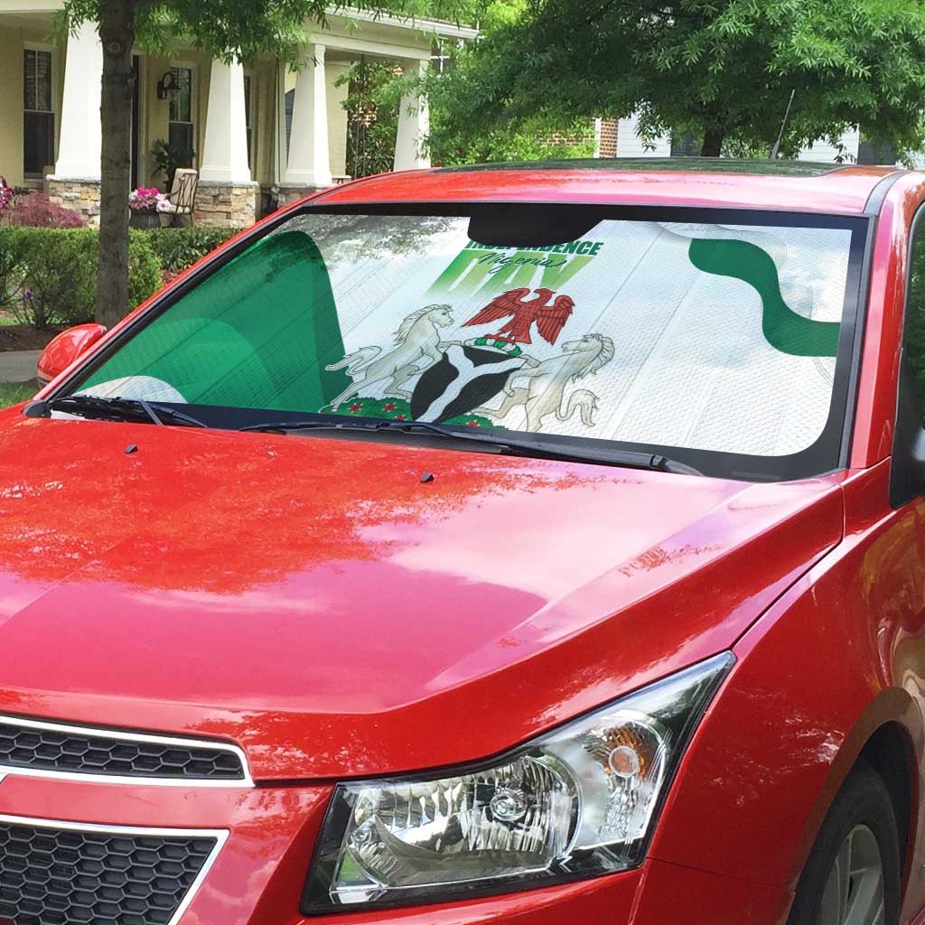 Nigeria Independence Day Auto Sun Shade Unity and Faith Peace and Progress