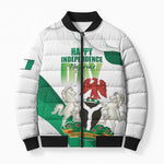 Personalized Nigeria Independence Day Bomber Puffer Jacket Unity and Faith Peace and Progress
