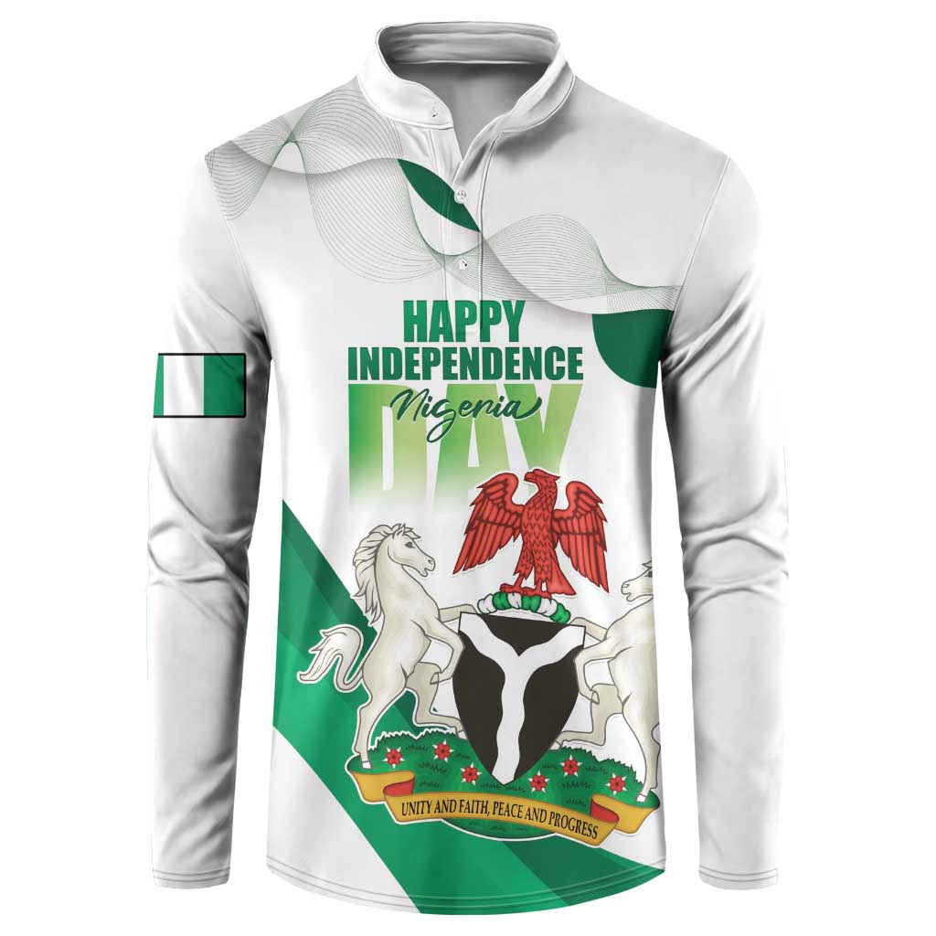 Personalized Nigeria Independence Day Button Sweatshirt Unity and Faith Peace and Progress
