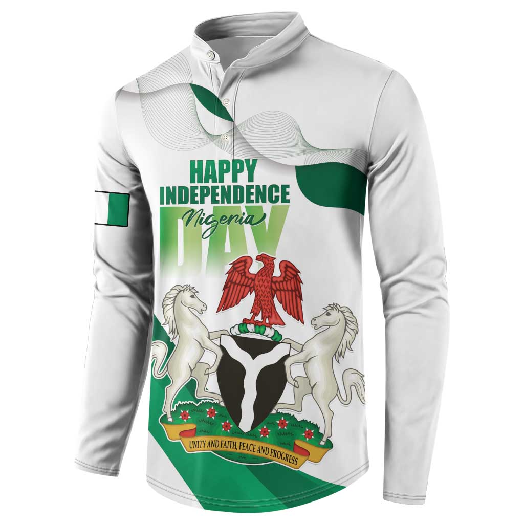 Personalized Nigeria Independence Day Button Sweatshirt Unity and Faith Peace and Progress