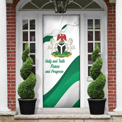 Personalized Nigeria Independence Day Door Cover Unity and Faith Peace and Progress