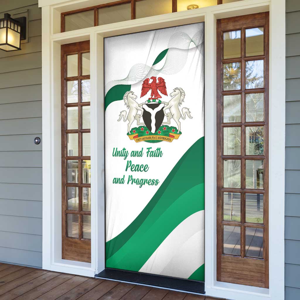 Personalized Nigeria Independence Day Door Cover Unity and Faith Peace and Progress