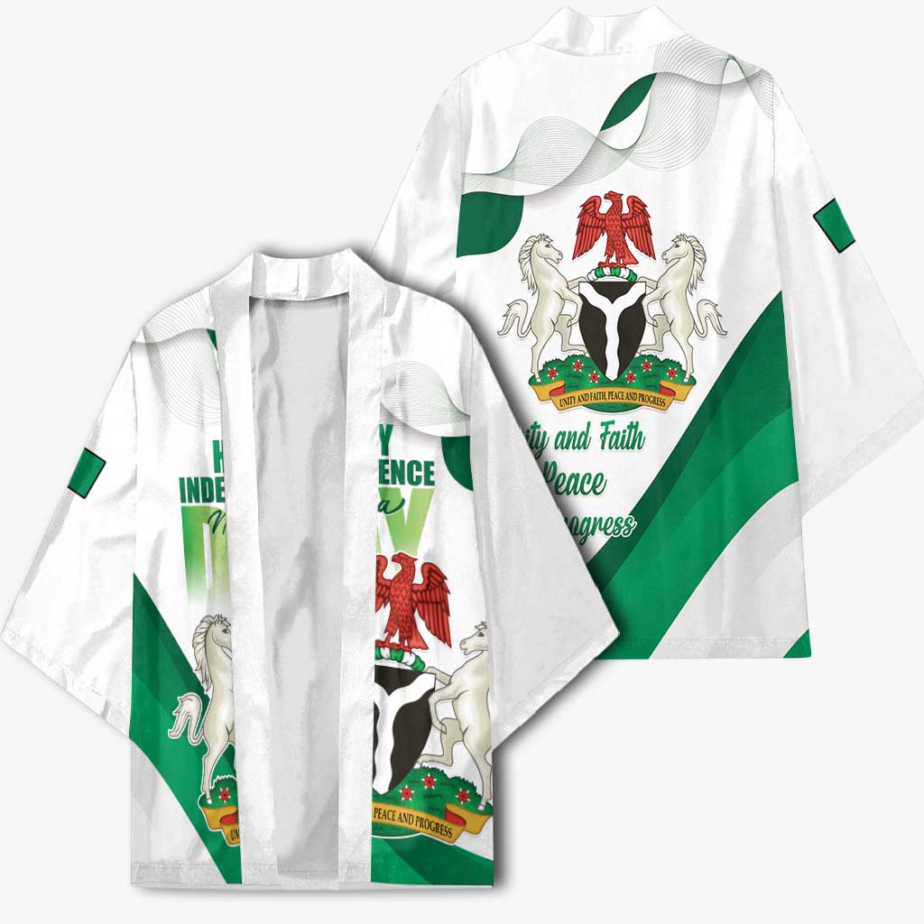 Personalized Nigeria Independence Day Kimono Unity and Faith Peace and Progress