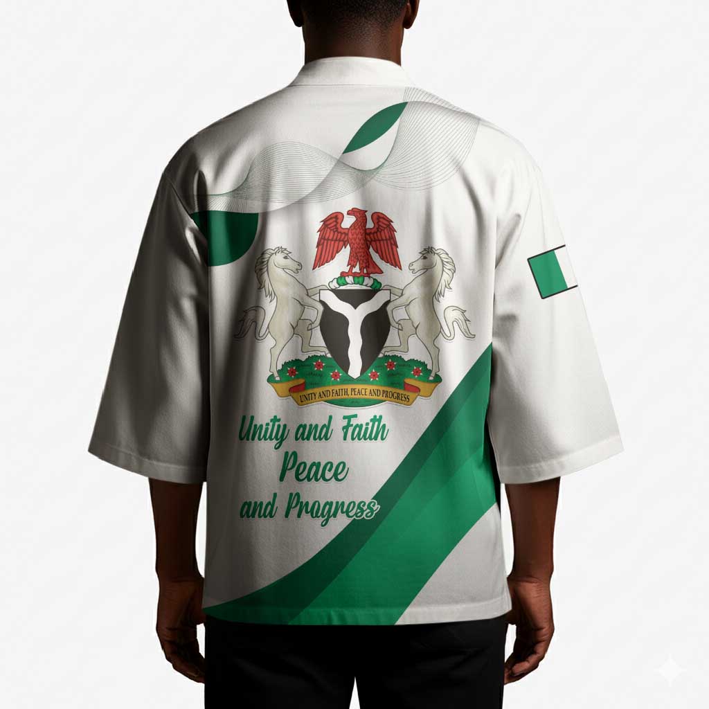 Personalized Nigeria Independence Day Kimono Unity and Faith Peace and Progress