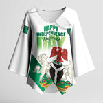 Personalized Nigeria Independence Day Kimono Sleeve Blouse Unity and Faith Peace and Progress