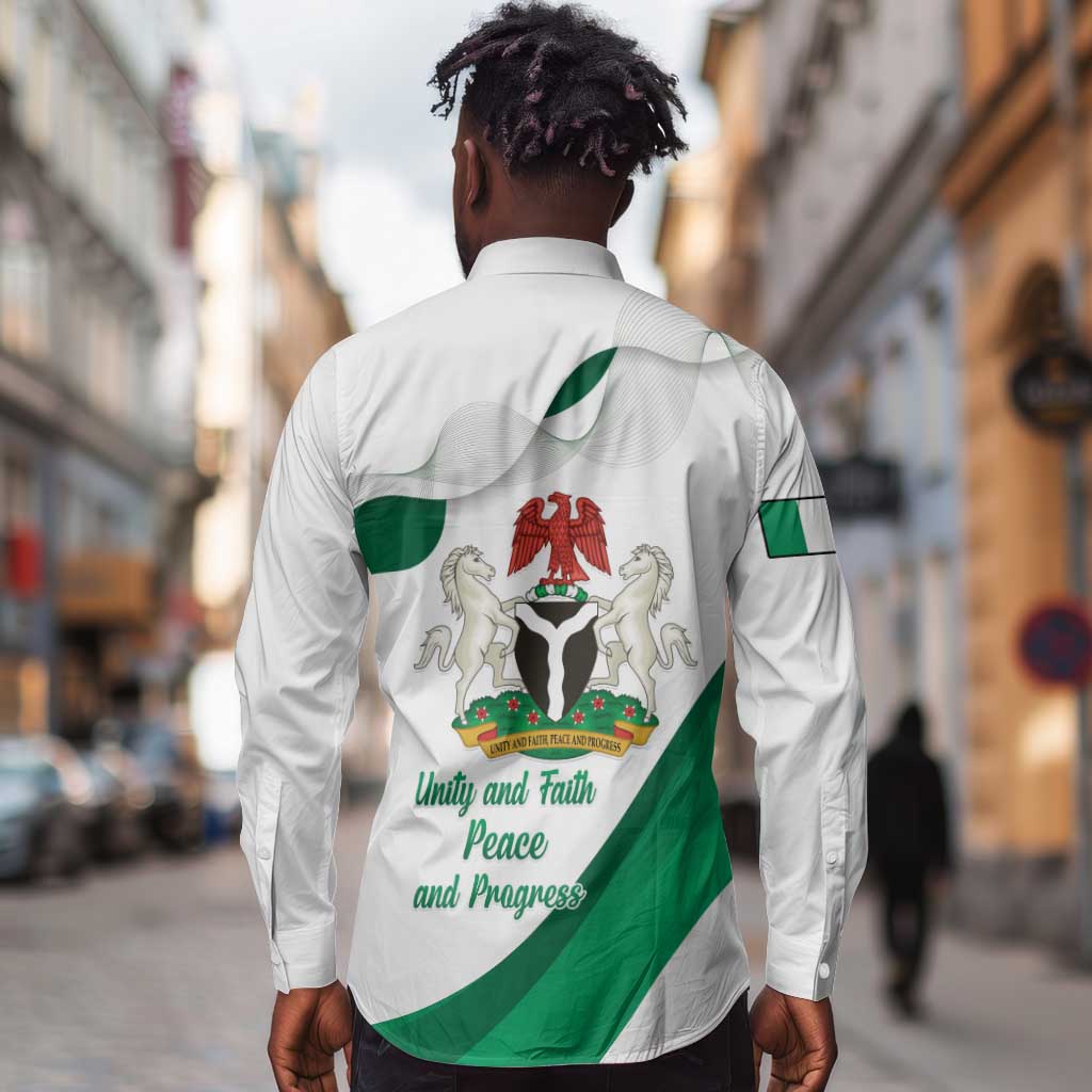 Nigeria Personalized Long Sleeve Button Shirt Happy Independence Day - African Pride