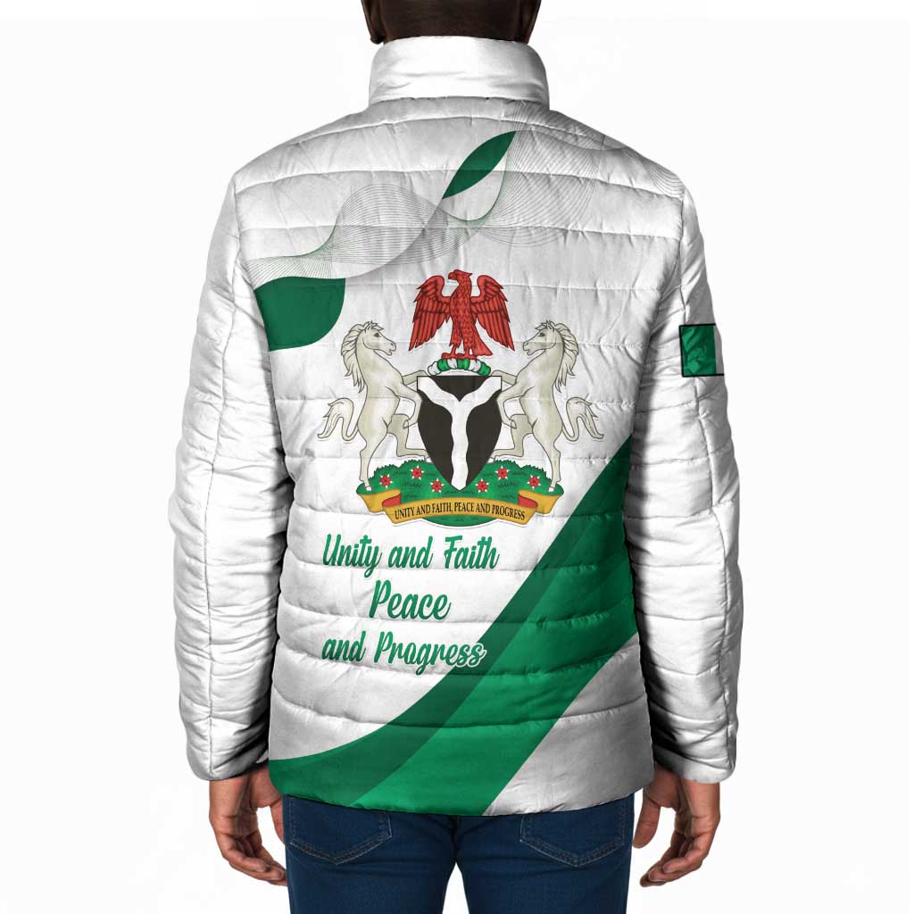 Personalized Nigeria Independence Day Padded Jacket Unity and Faith Peace and Progress