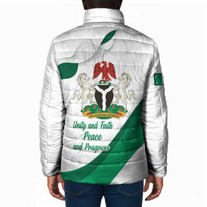 Personalized Nigeria Independence Day Padded Jacket Unity and Faith Peace and Progress