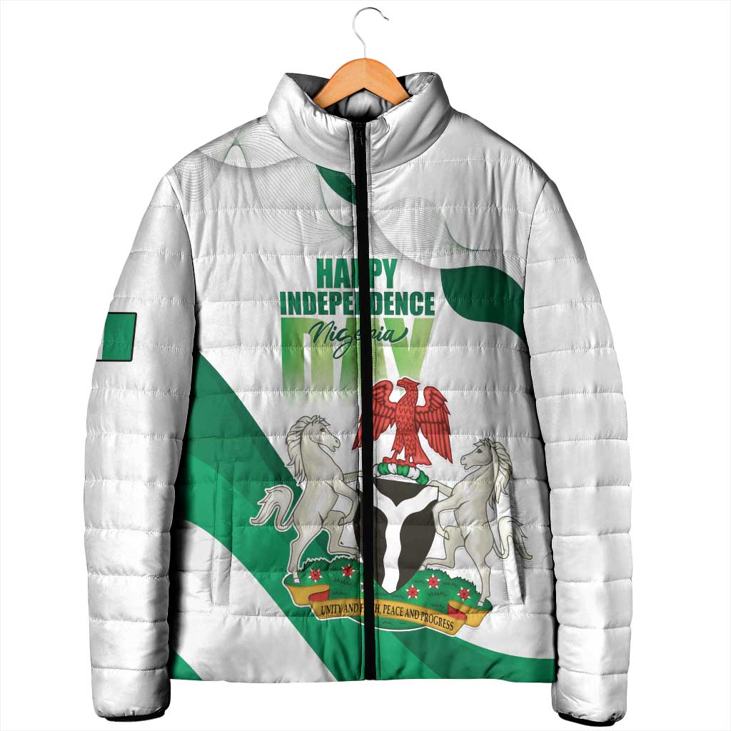 Personalized Nigeria Independence Day Padded Jacket Unity and Faith Peace and Progress