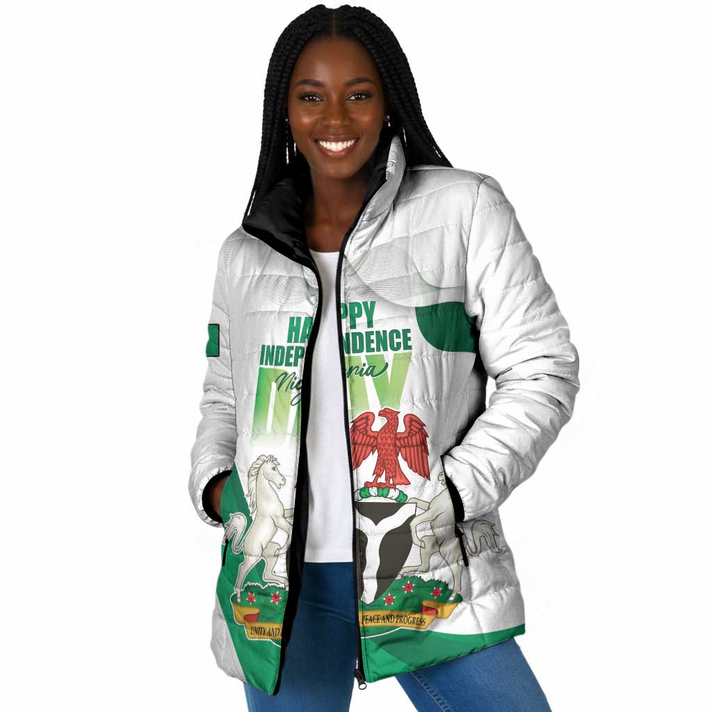 Personalized Nigeria Independence Day Padded Jacket Unity and Faith Peace and Progress