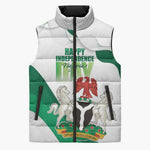 Personalized Nigeria Independence Day Sleeveless Puffer Jacket Unity and Faith Peace and Progress