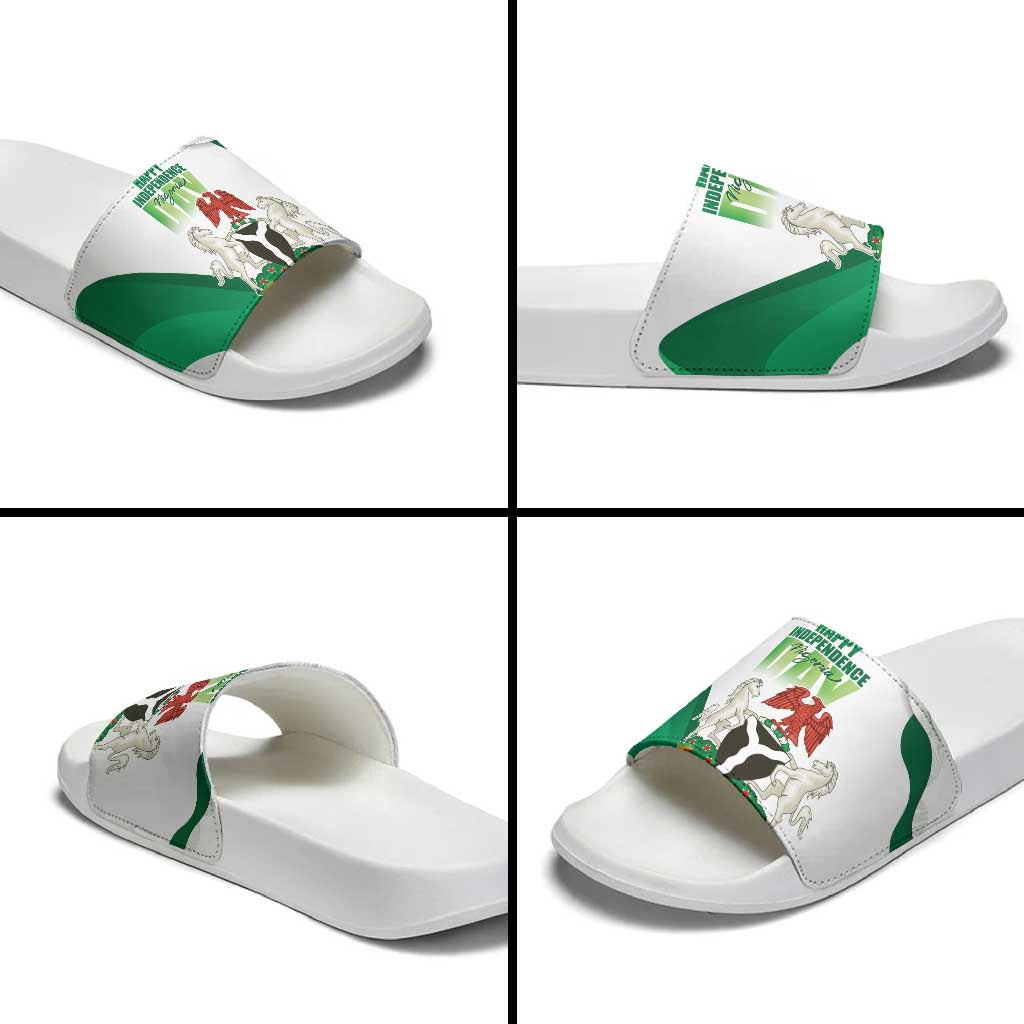 Nigeria Independence Day Slide Sandals Unity and Faith Peace and Progress