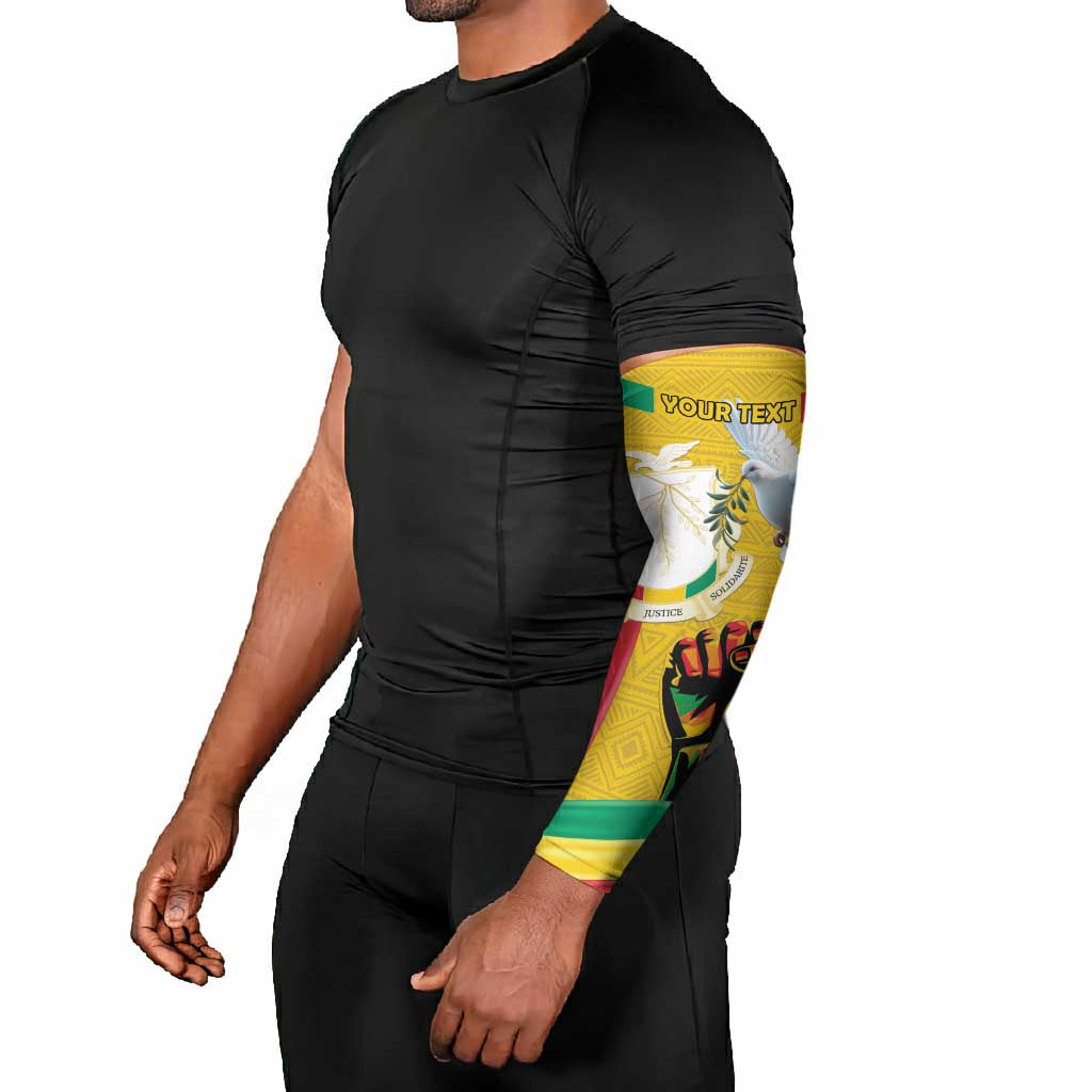Personalized Guinea Independence Day Arm Sleeves Coat Of Arms With African Pattern